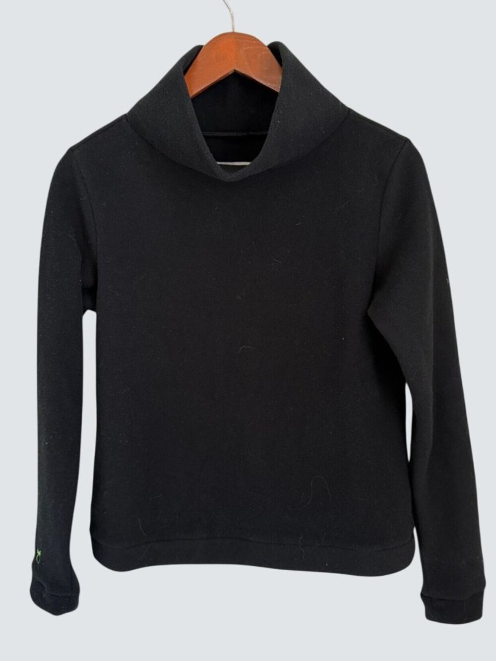 Dudley Stephens Black Turtleneck Pullover Fleece Top Small Womens